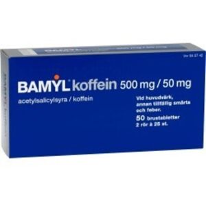 Bamyl koffein, brustablett 500 mg/50 mg 2 x 25 st