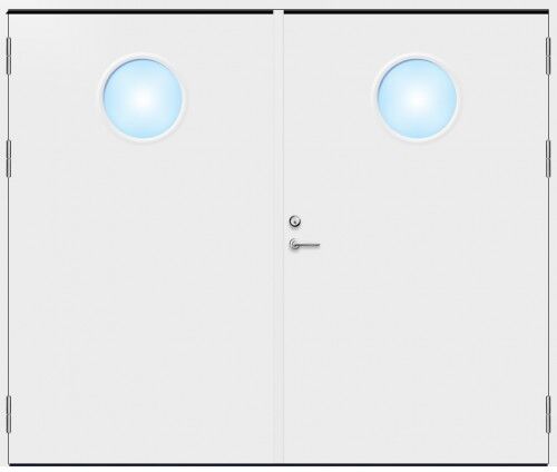 Dörrtema Slagport 21 graders HDF slät med runt glas Modul 24x20 Dörrtema Slagport 21 graders HDF slät med runt glas Modul 24x20