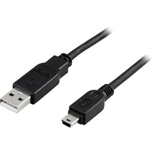 Deltaco USB 2.0 kabel Typ A Hane - Typ Mini B Hane 0,5m, svart"
