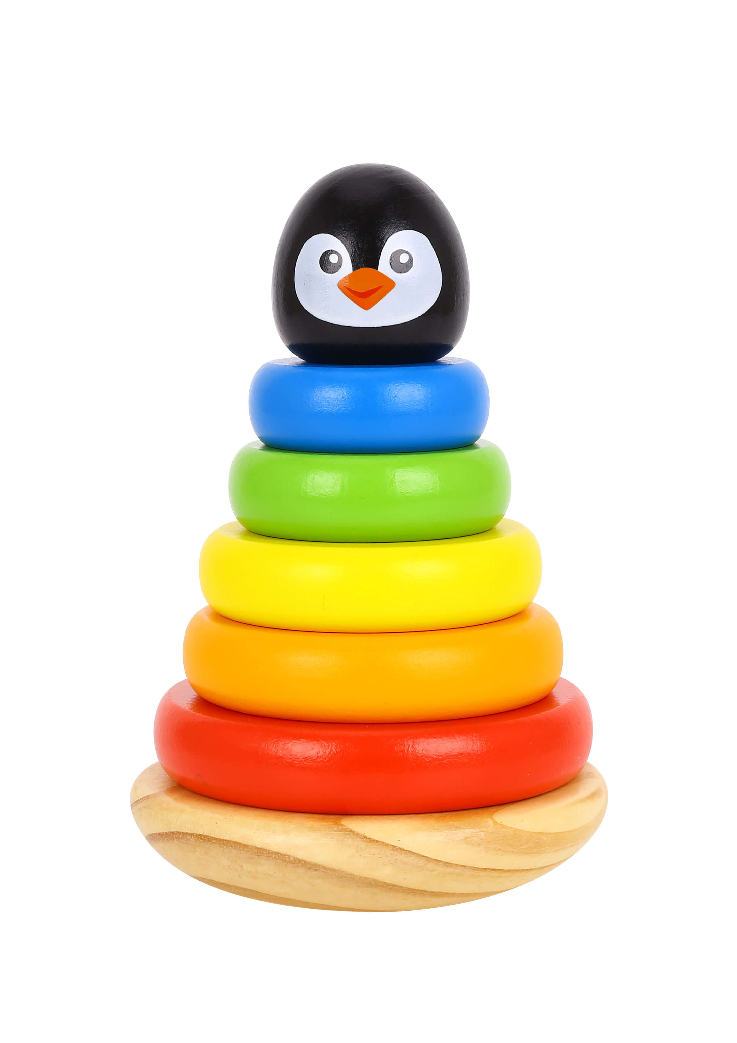 Tooky Toy Stapelleksak i trä pingvin Tooky Toy