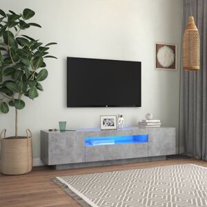 vidaXL TV-bänk med LED-belysning betonggrå 160x35x40 cm