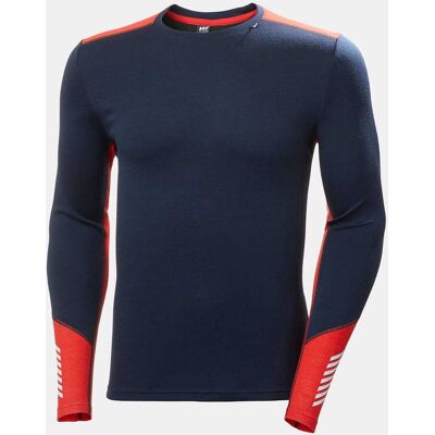 Helly Hansen Herr Lifa Merino Crew Lifa® Baslager Marinblå L Alert Red RödL Helly Hansen Herr Lifa Merino Crew Lifa® Baslager Marinblå L Alert Red RödL