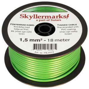 Skyllermarks Förtennad PVC-kabel RK, grön, 1,5 mm², 18 m