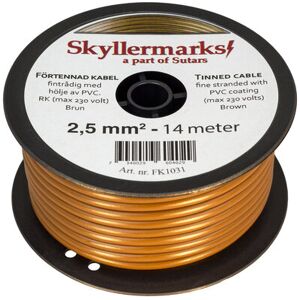 Skyllermarks Förtennad PVC-kabel RK, brun, 2,5 mm², 14 m