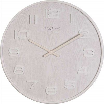 NeXtime Väggklocka Wood Wood Big Vit/Trä 53 cm NeXtime Väggklocka Wood Wood Big Vit/Trä 53 cm