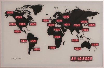NeXtime World Time Digit Väggklocka NeXtime World Time Digit Väggklocka
