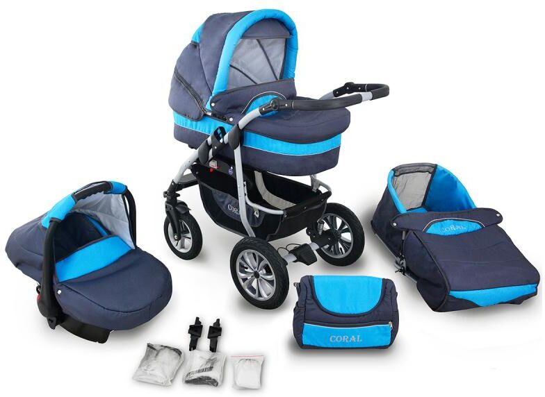 Coral Duo 3 in 1 Barnvagn – Travel System - Turquoise