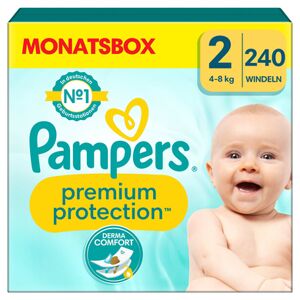 Pampers Premium Protection , New Baby storlek 2 Mini, 4-8kg, månadsbox (1x 240 blöjor)