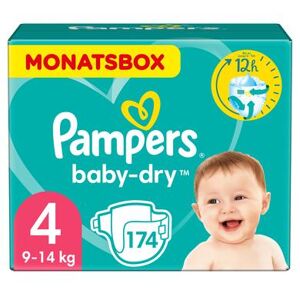 Pampers Baby-Dry stl 4 Maxi (7-18 kg) Månadsförpackning 174 stycken