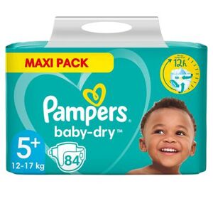 Pampers Baby Dry, Gr.5+ Junior Plus, 12-17kg, Maxi Pack (1x 84 blöjor)