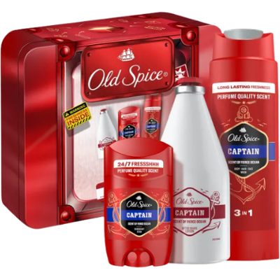 Old Spice Captain Presentset i Metallåda – 3 st Old Spice Captain Presentset i Metallåda – 3 st