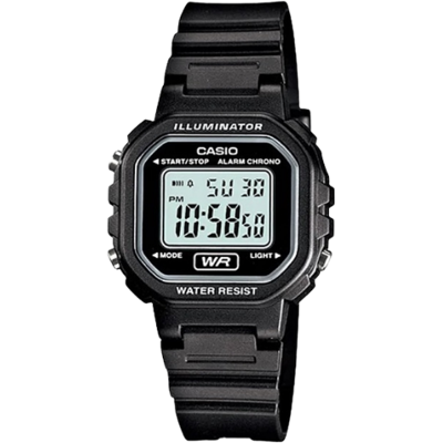 Casio LA-20WH-1ADF Digital Sportklocka för Dam med Fyrkantig Display - Svart Casio LA-20WH-1ADF Digital Sportklocka för Dam med Fyrkantig Display - Svart