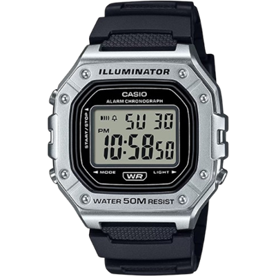 Casio W-218HM-7AVEF Illuminator Digital Sportklocka - Silver & Svart Casio W-218HM-7AVEF Illuminator Digital Sportklocka - Silver & Svart