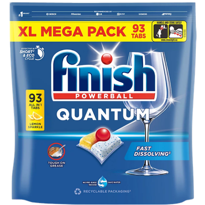 Finish Quantum Lemon Sparkle Diskmaskinstabletter - 93 st Finish Quantum Lemon Sparkle Diskmaskinstabletter - 93 st