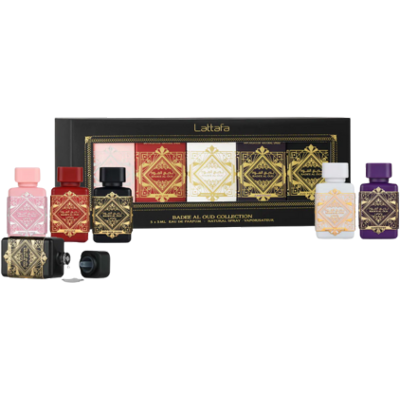 Lattafa Badee Al Oud Collection Eau de Parfum Gåvoset – 5x5ml Lattafa Badee Al Oud Collection Eau de Parfum Gåvoset – 5x5ml