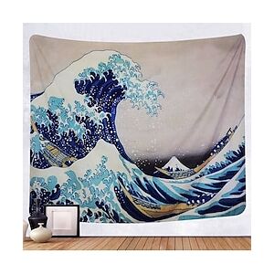 LightInTheBox kanagawa våg ukiyo-e vägg tapet konst dekor filt gardin hängande hem sovrum vardagsrum dekoration japansk målning stil