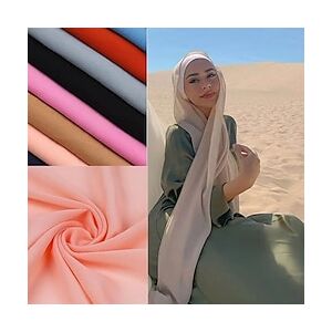 LightInTheBox 18075cm muslimsk mode chiffong hijab scarf kvinnor scarfar lång sjal islamiska hijabs enkel huvudet scarf solid wrap turban