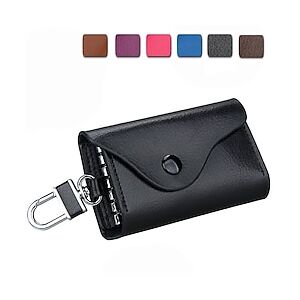 LightInTheBox nyckelfodral i äkta läder för män nyckelring plånbok kreditkortshållare nyckelringar för pengarklämma