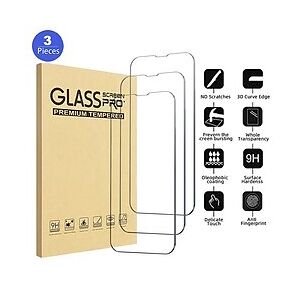 LightInTheBox [3 Pack] Telefon Skärmskydd Till Apple iPhone 14 Pro Max iPhone 13 Pro Max 12 Mini 11 X XR XS Max 8 7 Härdat Glas 9 H-hårdhet Anti-fingeravtryck Högupplöst (HD) Ultratunnt Reptålig