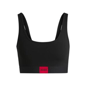 HUGO Stretch-cotton bralette with red logo label