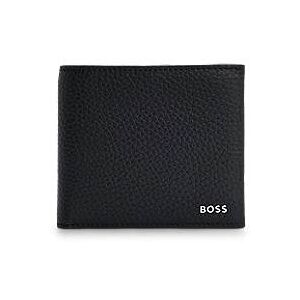 Boss Italian-leather wallet with polished-silver logo