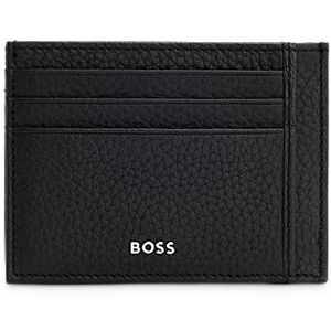 Boss Italian-leather card holder with logo lettering