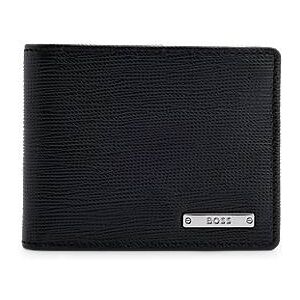 Boss Italian-leather wallet with silver-tone branding