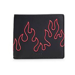 HUGO Faux-leather bi-fold wallet with flame artwork