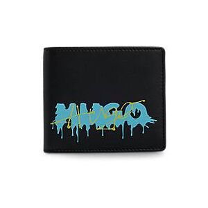 HUGO Leather billfold wallet with double logo