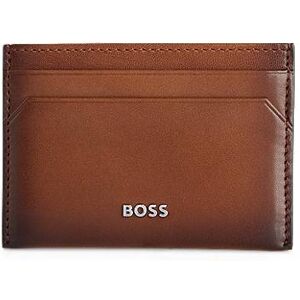 Boss Leather card holder with logo lettering