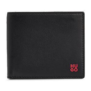 HUGO Nappa-leather billfold wallet with stacked logo