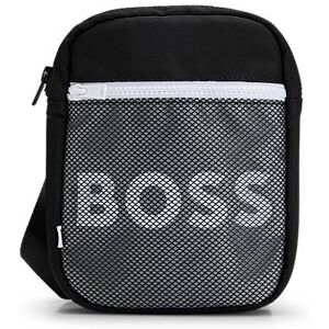 Boss Kids' pouch bag with mesh trims and logo