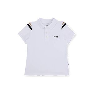 Boss Kids' cotton polo shirt with signature stripes and logo