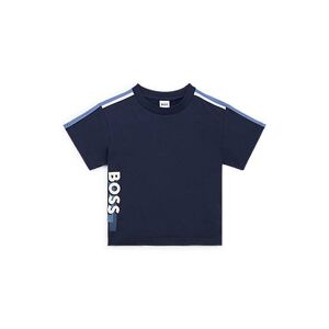 Boss Kids' loose-fit T-shirt in cotton with vertical logo