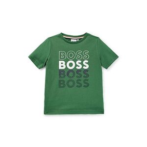 Boss Kids' T-shirt in cotton jersey with repeat logos