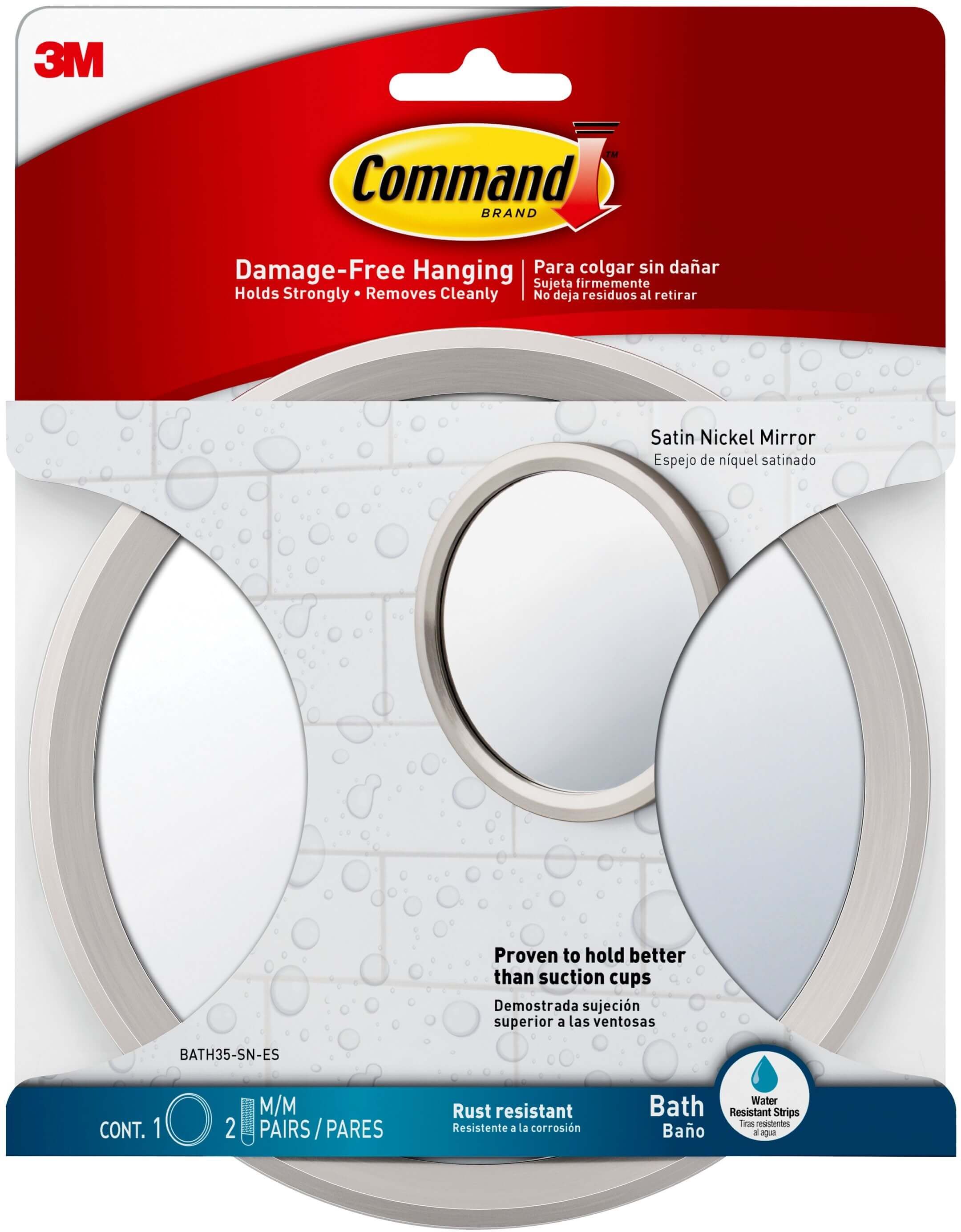 Command Bath Spejl, Børstet Nikkel Command Bath Spejl, Børstet Nikkel