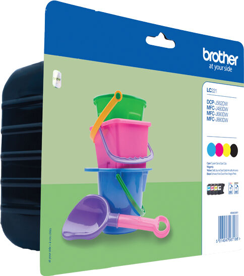 Brother Hp Brother Lc221 Combo Pack 4 Stk Original Bläckpatron -20,8 Ml Brother Hp Brother Lc221 Combo Pack 4 Stk Original Bläckpatron -20,8 Ml