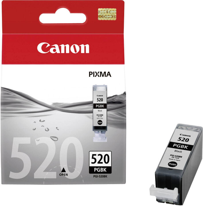 Canon Pgi-520bk -2932b001 Med Chip -19ml Svart Bläckpatron Original