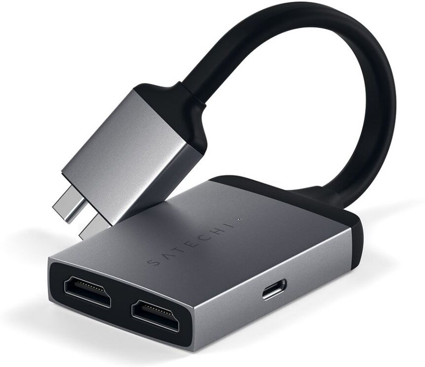 Satechi Usb-C Dual Hdmi Adapter, Space Grey Satechi Usb-C Dual Hdmi Adapter, Space Grey