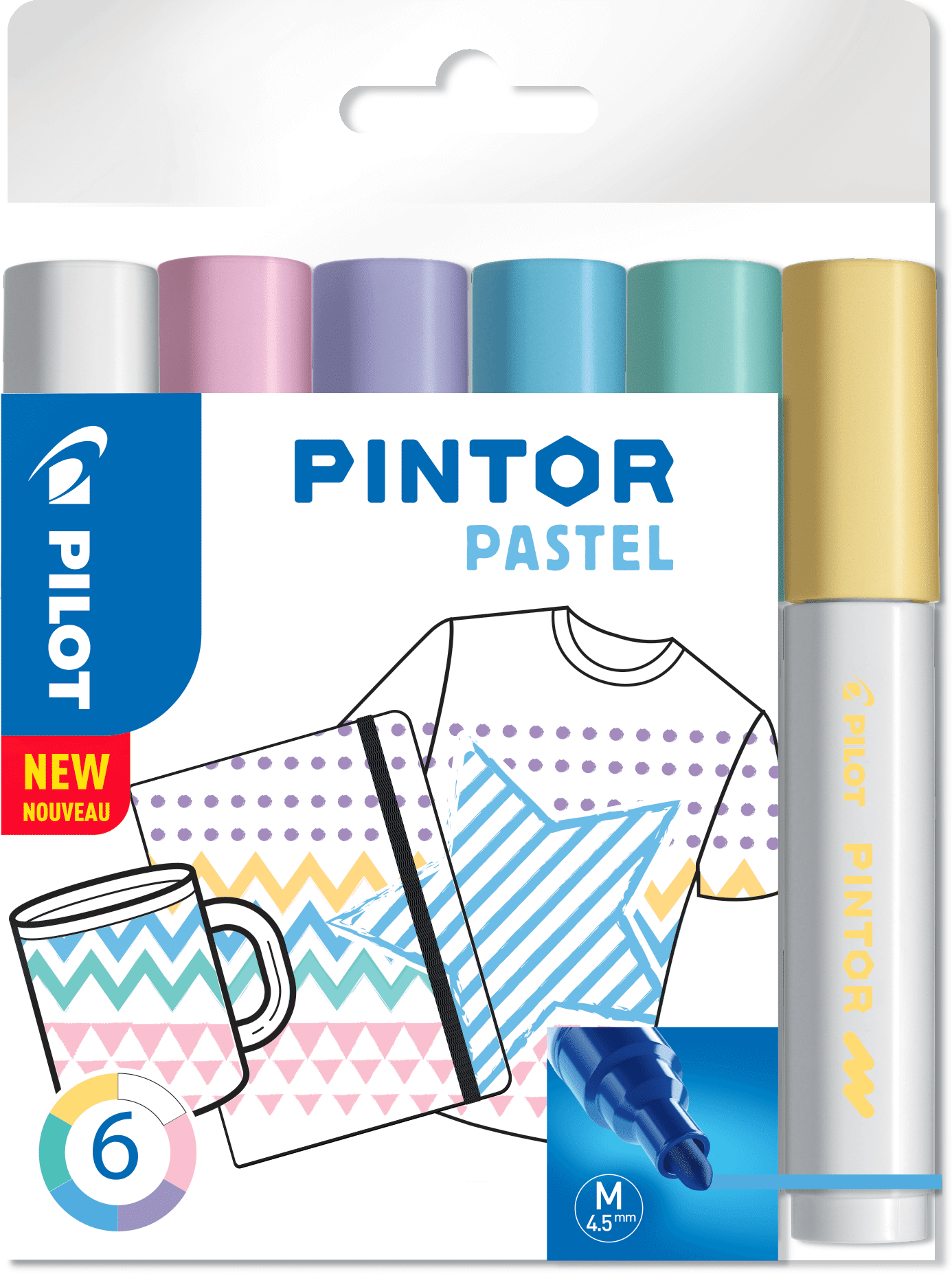 Pilot Marker Pintor Medium Pastel Mix 1,4, Ass. Färger, 6 St, Diy-Penna Pilot Marker Pintor Medium Pastel Mix 1,4, Ass. Färger, 6 St, Diy-Penna