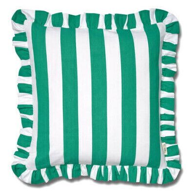 Classic Collection Ruffle Stripes kuddfodral grön Classic Collection Ruffle Stripes kuddfodral grön