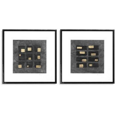 Eichholtz Print Black Squares by Michael Willett set of 2 Eichholtz Print Black Squares by Michael Willett set of 2