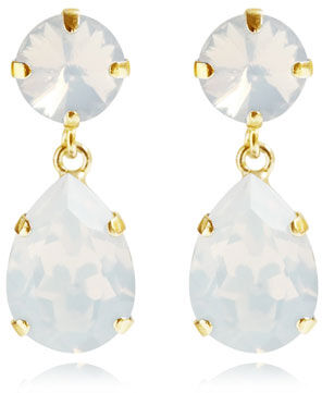 Caroline Svedbom Classic Drop örhängen white opal guld