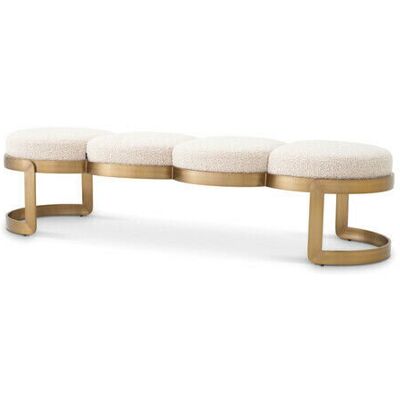 Eichholtz Newport bänk bouclé cream Eichholtz Newport bänk bouclé cream