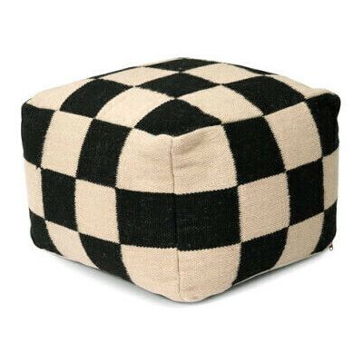 Classic Collection Square sittpuff svart/natur Classic Collection Square sittpuff svart/natur