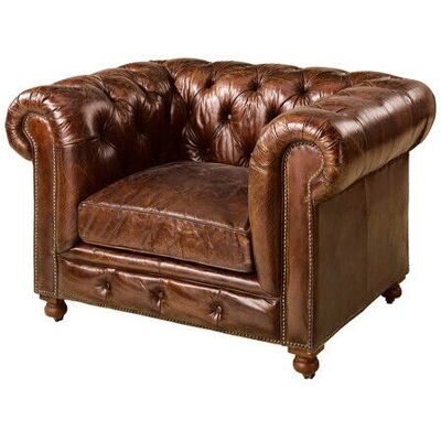 Artwood Kensington skinnfåtölj vintage cigar Artwood Kensington skinnfåtölj vintage cigar