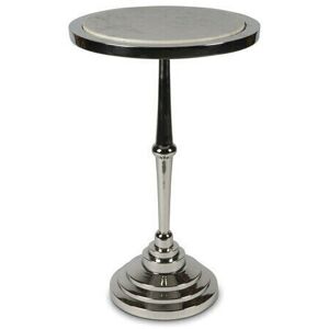Authentic Models Martini Sidobord - Art déco stil, Silver & Vit sten Authentic Models Martini Sidobord - Art déco stil, Silver & Vit sten