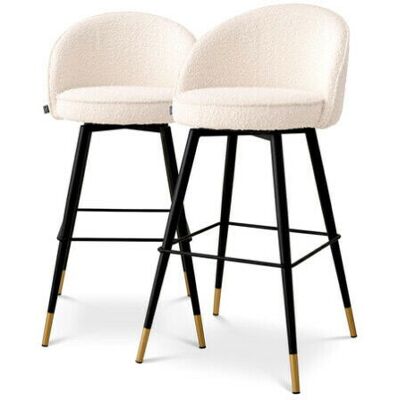 Eichholtz Cooper barstol bouclé cream 2-set Eichholtz Cooper barstol bouclé cream 2-set