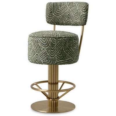 Eichholtz Carleton barstol med rygg camari green låg Eichholtz Carleton barstol med rygg camari green låg