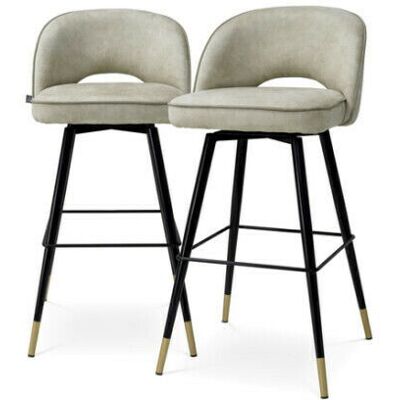 Eichholtz Cliff barstol mayer silver 2-set Eichholtz Cliff barstol mayer silver 2-set